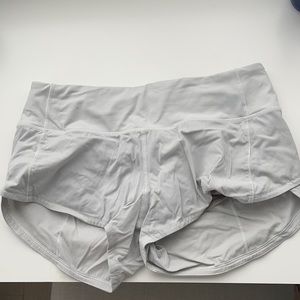 White Lulu 2.5 speed up shorts